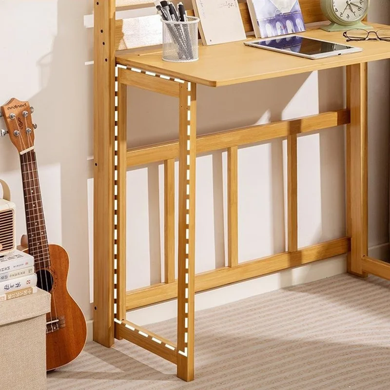 80cm Klappbarer Computertisch Studiertisch Eckschreibtisch Nachttisch Arbeitsstation für Home Office - Burlywood