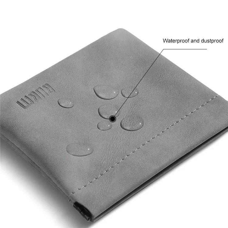 Bubm Tkb Imperméable PU en Cuir Poche en Cuir U Disk Data Cable Écouteurs de Rangement, Taille S - Gris Foncé