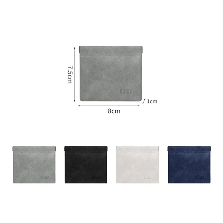 Bubm Tkb Imperméable PU en Cuir Poche en Cuir U Disk Data Cable Écouteurs de Rangement, Taille S - Gris Foncé