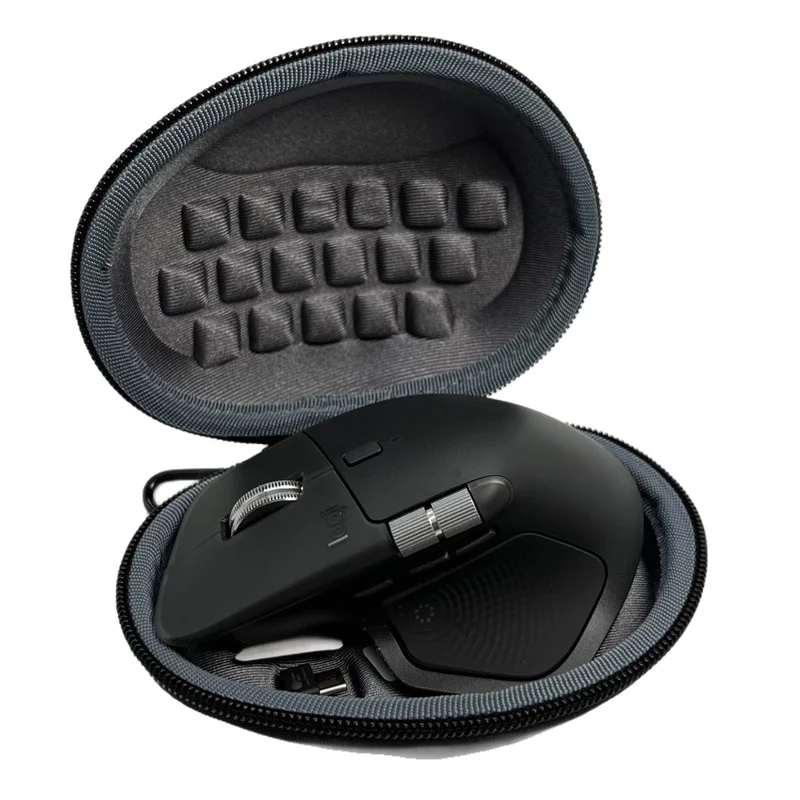 For Logitech MX Master 4  /  Master 3S  /  Master 3 Wireless Mouse Travel Case Shockproof Mouse Storage Bag - Black-Grey