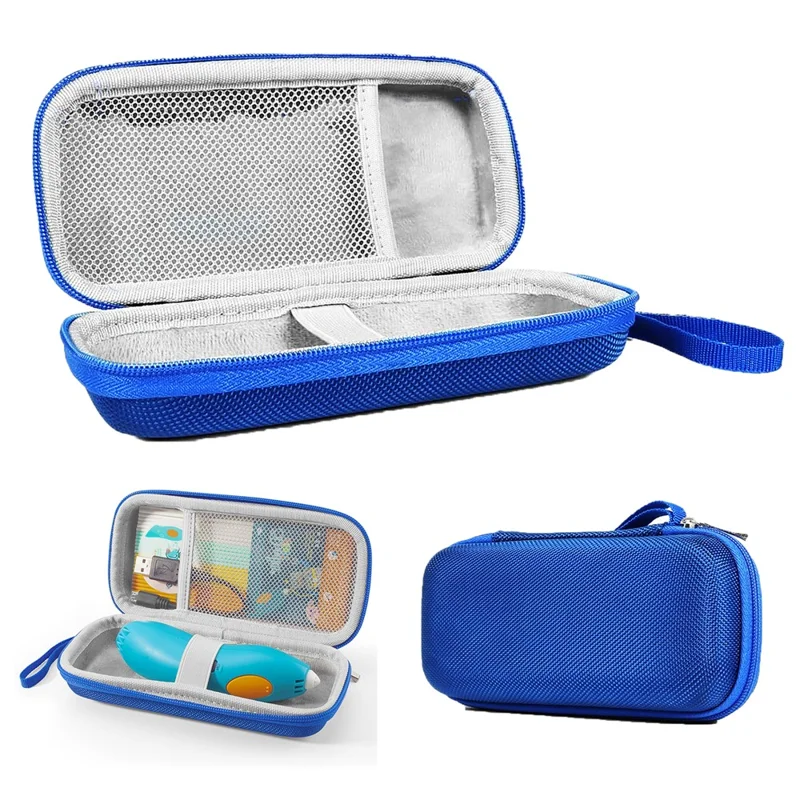 För 3Doodler Start+ Essentials 2024 2023 3D barn skrivarpenna väska skyddande portabel förvaringsväska - Blå + Grå