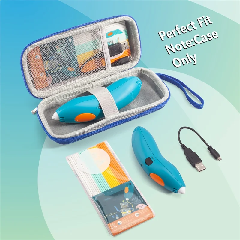 För 3Doodler Start+ Essentials 2024 2023 3D barn skrivarpenna väska skyddande portabel förvaringsväska - Blå + Grå