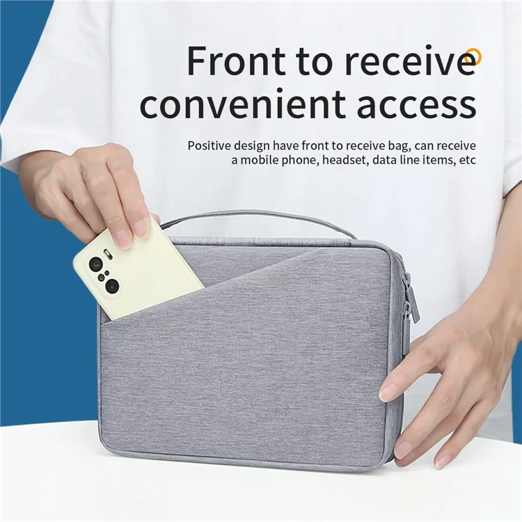 BUBM BM01101010 Large Capacity Digital Storage Bag Electronics Organizer for Charger Cables Hard Drive Travel Case - Grey