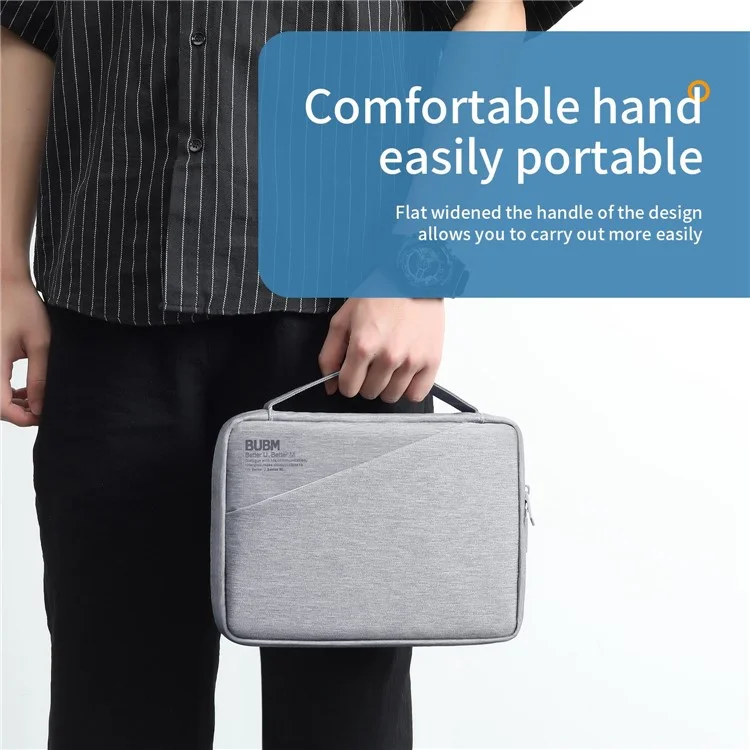 BUBM BM01101010 Large Capacity Digital Storage Bag Electronics Organizer for Charger Cables Hard Drive Travel Case - Grey