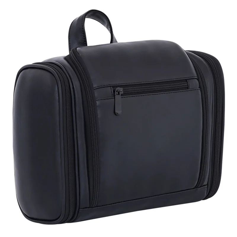 4043 Косметичка с 4 отделениями, водонепроницаемая дорожная сумка для туалетных принадлежностей, вместительный органайзер для макияжа с крючком — черный