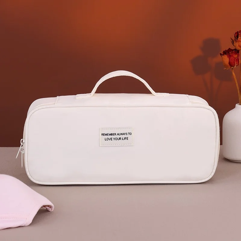 3 in 1 Large Capacity Bra Organizer Travel Underwear Socks Storage Bag Clothes Packing Cube - Beige