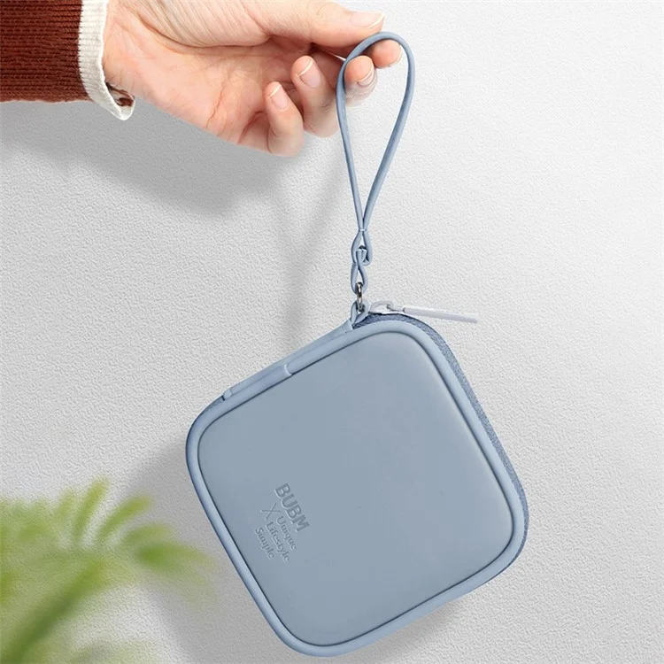 BUBM BM011N8008 Portable PU Leather Mini Case Travel Bag for Earphone Headphone U Disk Power Cord - Black
