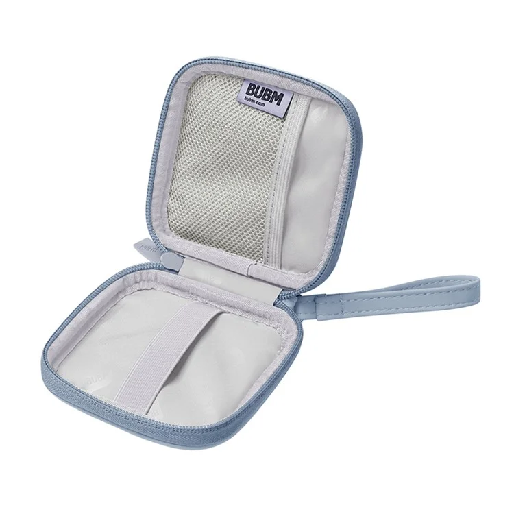 BUBM BM011N8008 Portable PU Leather Mini Case Travel Bag for Earphone Headphone U Disk Power Cord - Black