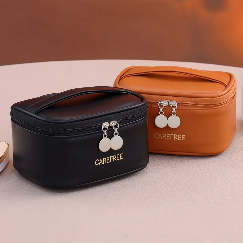 8088 Mini-Reise-Makeup-Tasche tragbare kleine Aufbewahrungstasche mit Reißverschluss großer Kapazität Kosmetik-Organizer - Weiß