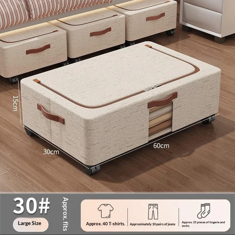 Stor förvaringslåda under sängen med hjul, stor kapacitet, genomskinlig klädorganizer, dammtät förvaringslåda för hemmet