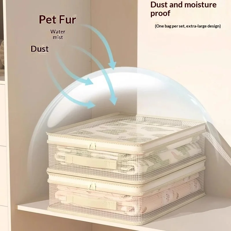 PVC Net Storage Bag Large Capacity Mesh Quilt Organizer Dustproof Household Bag