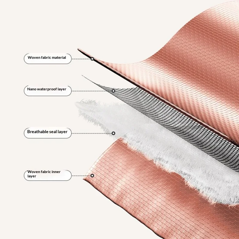 Grocery Bag on Wheels Long Handle Foldable Rolling Shopping Bag for Travel Outdoor Business Trip - Rose Gold