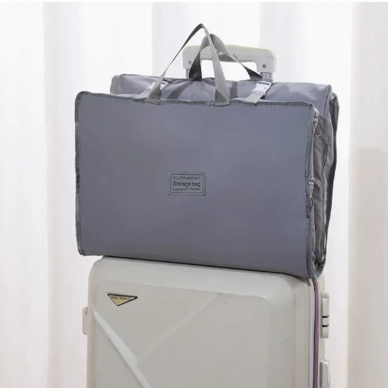 Sacs de Rangement Suspendus avec 7 Compartiments Séparés Organisateur Portable pour Sous-vêtements Sac de Toilette de Grande Capacité pour Voyage Affaires - Rose