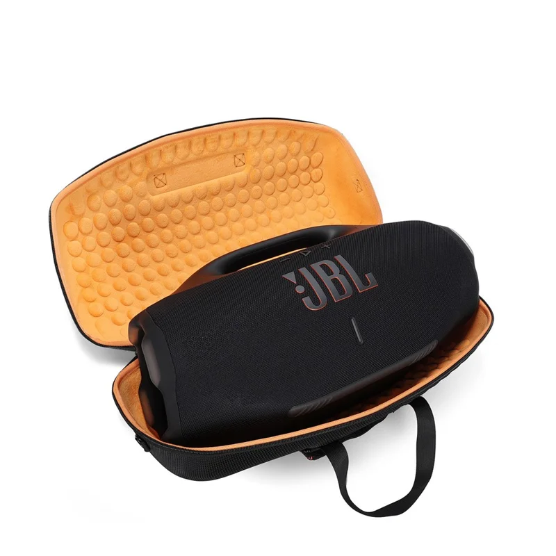 For JBL Boombox 4 Speaker Carrying Case Portable Protective Storage Bag Shockproof with Shoulder Strap - Black  /  Orange