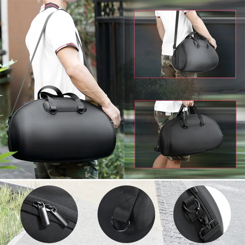 For JBL Boombox 4 Speaker Carrying Case Portable Protective Storage Bag Shockproof with Shoulder Strap - Black  /  Orange