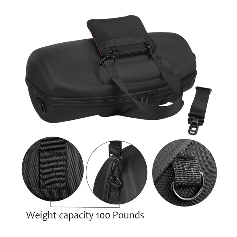 For JBL Boombox 4 Speaker Carrying Case Portable Protective Storage Bag Shockproof with Shoulder Strap - Black  /  Orange