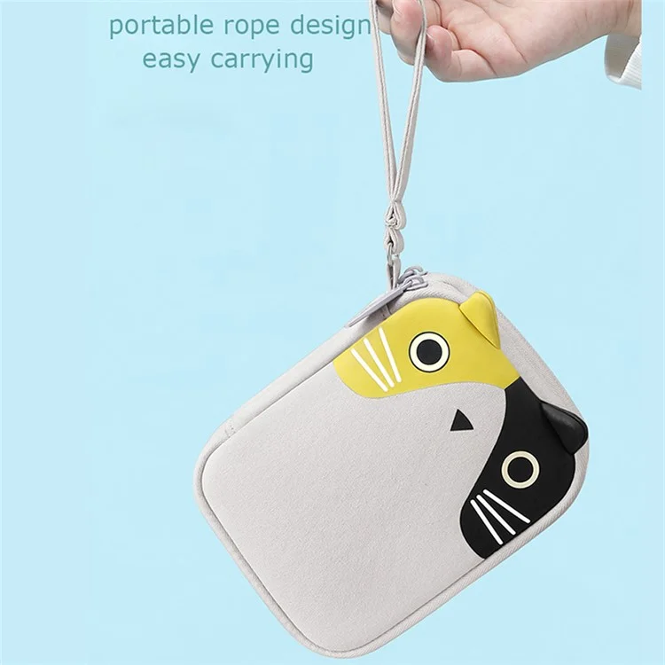 Bubm BM01001005 Bob de Rangement à Double Couche à Double Couche Dessin Animé Cable Organisateur Résistant Aux Accessoires de Voyage - Chat
