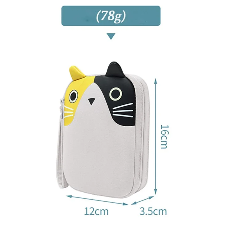 Bubm BM01001005 Bob de Rangement à Double Couche à Double Couche Dessin Animé Cable Organisateur Résistant Aux Accessoires de Voyage - Chat