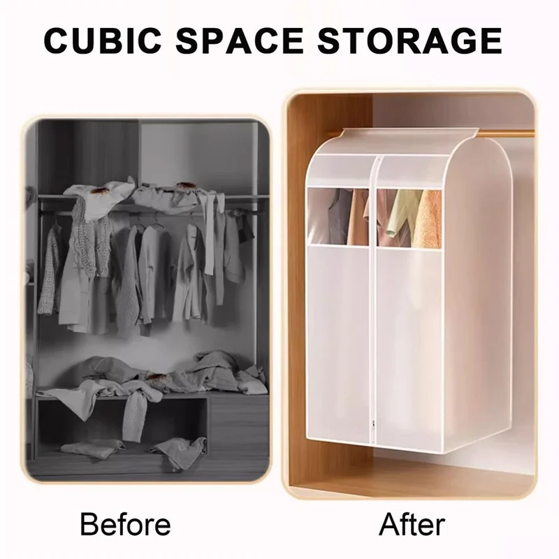 Clothes Garment Cover 80 x 60 x 90cm Hanging Dust Bag For Wardrobe Storage Clear Window