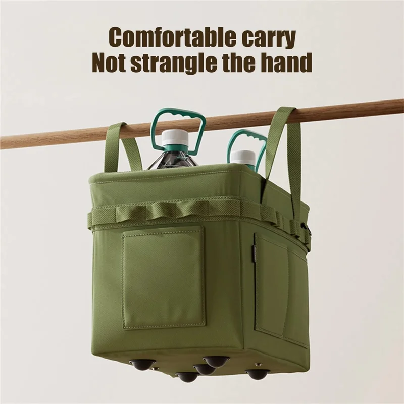 Multi-Function Foldable Storage Bag Oxford Fabric Tool Organizer with Side Pockets Reinforced Steel Frame