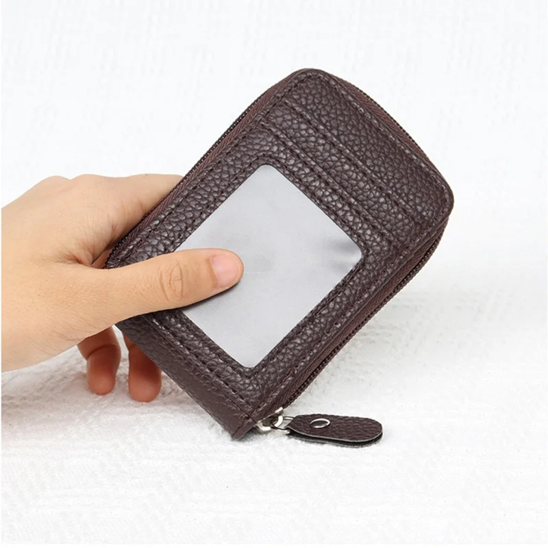 PU Leather Accordion Card Holder Wallet RFID Blocking Multi Purpose for Business  /  Travel - Black