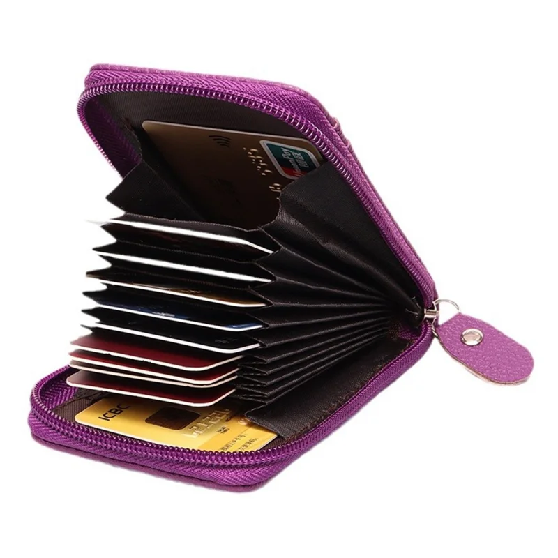 PU Leather Accordion Card Holder Wallet RFID Blocking Multi Purpose for Business  /  Travel - Black