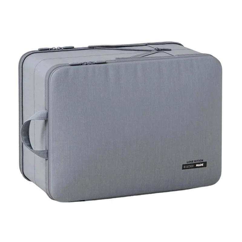 40 x 30 x 24cm Potable Storage Bag Double Layer Expandable Underwear Clothing Organizer for Travel - Grey