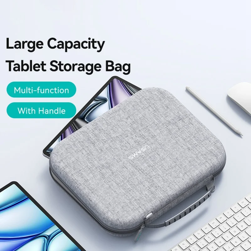 USAMS Jane08 Carrying Case for 14.6 Inch Laptops, Tablets Storage Bags EVA Hard Shell Sleeve with Plush Cushion / Shoulder Strap