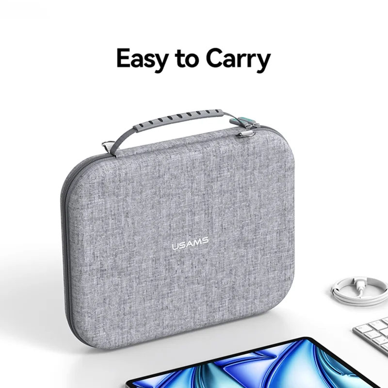 USAMS Jane08 Carrying Case for 14.6 Inch Laptops, Tablets Storage Bags EVA Hard Shell Sleeve with Plush Cushion / Shoulder Strap