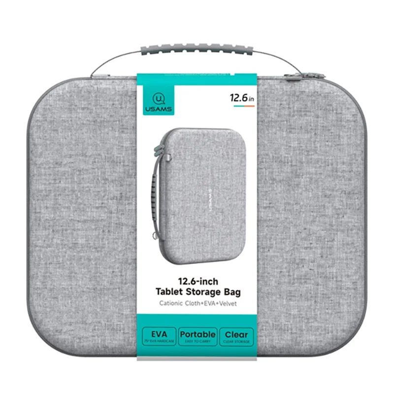 USAMS Jane07 Carrying Case for 12.6 Inch Laptops, Tablets Storage Bags EVA Hard Shell Sleeve with Plush Cushion / Shoulder Strap