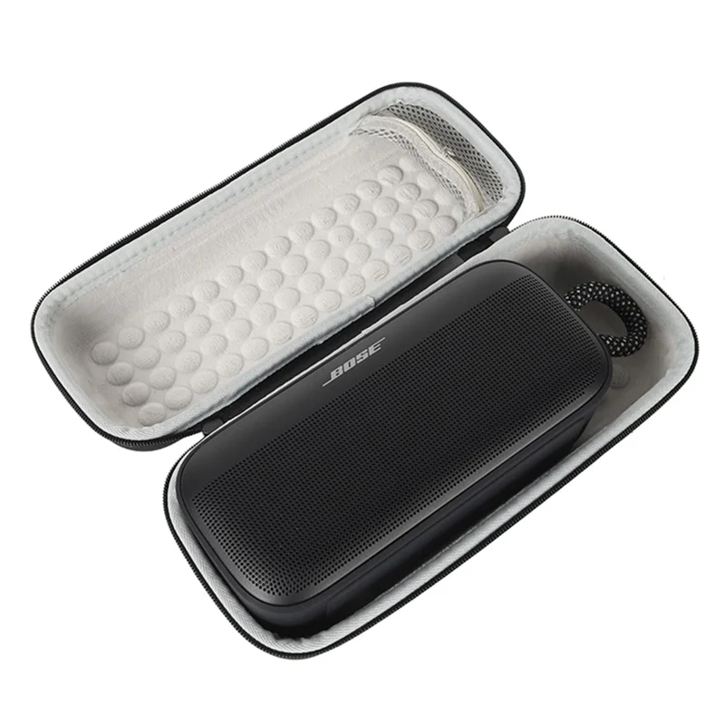 For Bose SoundLink Plus Speaker Portable Travel Case EVA Hard Shell Storage Bag with Shoulder Strap - Black  /  Grey