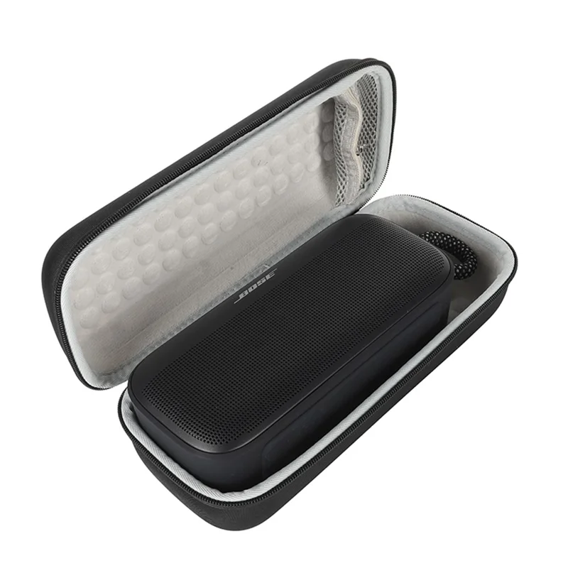 For Bose SoundLink Plus Speaker Portable Travel Case EVA Hard Shell Storage Bag with Shoulder Strap - Black  /  Grey