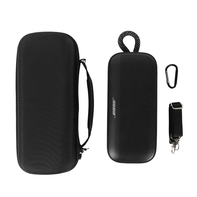 For Bose SoundLink Plus Speaker Portable Travel Case EVA Hard Shell Storage Bag with Shoulder Strap - Black  /  Grey