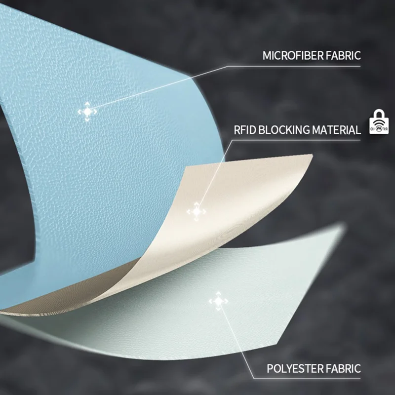 Manchetknopen RFID-blocking portemonnee Grote capaciteit Multi cardhouder Echt koeienleer Bifold Dunne portemonnee - Koffie