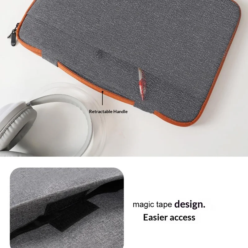 Portable Laptop Bag 15.6  /  16.1 Inch Sleeve Case Waterproof Oxford Cloth Anti Shock Lightweight with Handle - Black