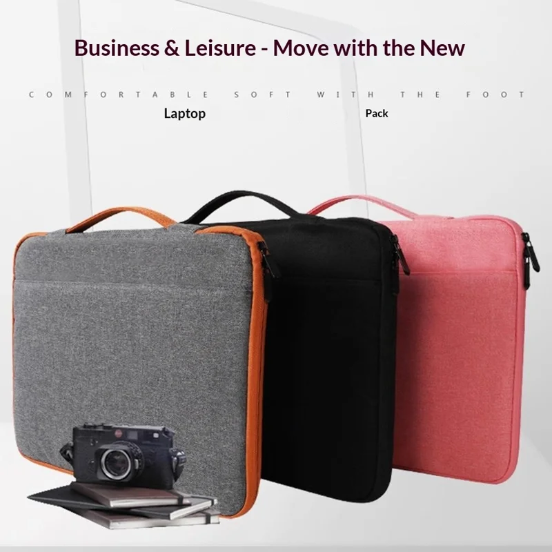 Portable Laptop Bag 15.6  /  16.1 Inch Sleeve Case Waterproof Oxford Cloth Anti Shock Lightweight with Handle - Black