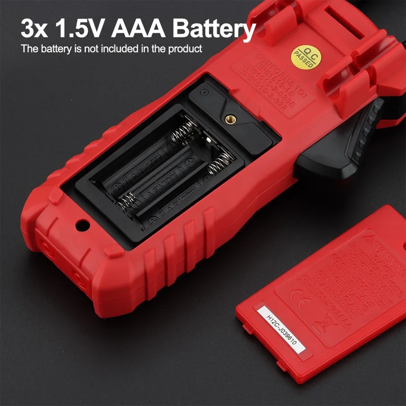 HABOTEST HT208D 1000A AC / DC Digital Clamp Meter True RMS Pliers Multimeter (without Battery) - Black / Red