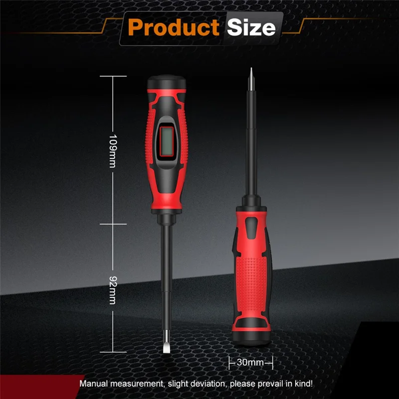 HAGOTEST HT95A Smart Voltage Tester Pen Digital Electric Screwdriver Non-Contact AC 6-390V Detector (without Battery) - Black / Red