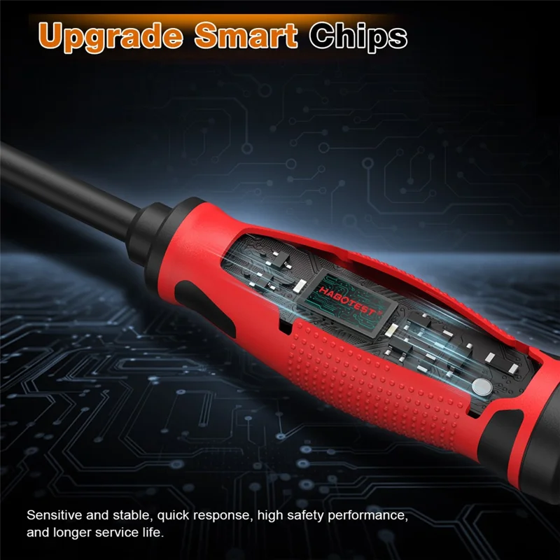 HAGOTEST HT95A Smart Voltage Tester Pen Digital Electric Screwdriver Non-Contact AC 6-390V Detector (without Battery) - Black / Red