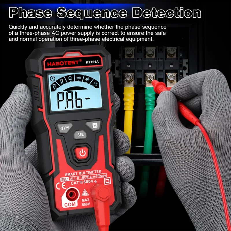 HABOTEST HT161A Multimetro Digitale Intelligente con Rilevazione NCV e di Cavi Attivi