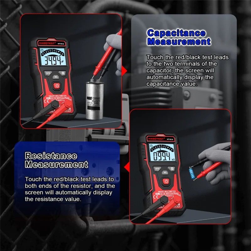 HABOTEST HT161A Multimetro Digitale Intelligente con Rilevazione NCV e di Cavi Attivi