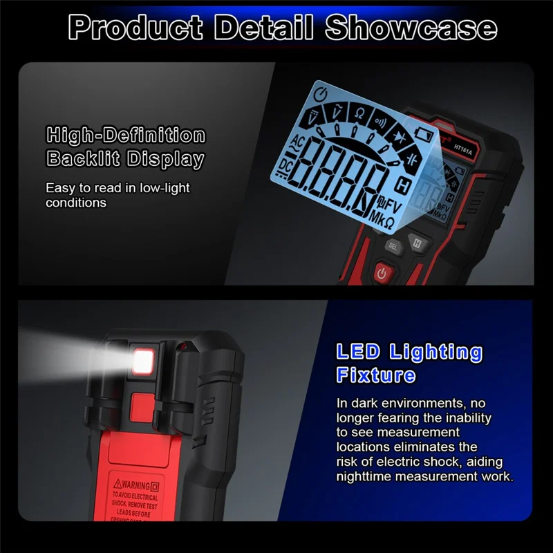 HABOTEST HT161A Multimetro Digitale Intelligente con Rilevazione NCV e di Cavi Attivi