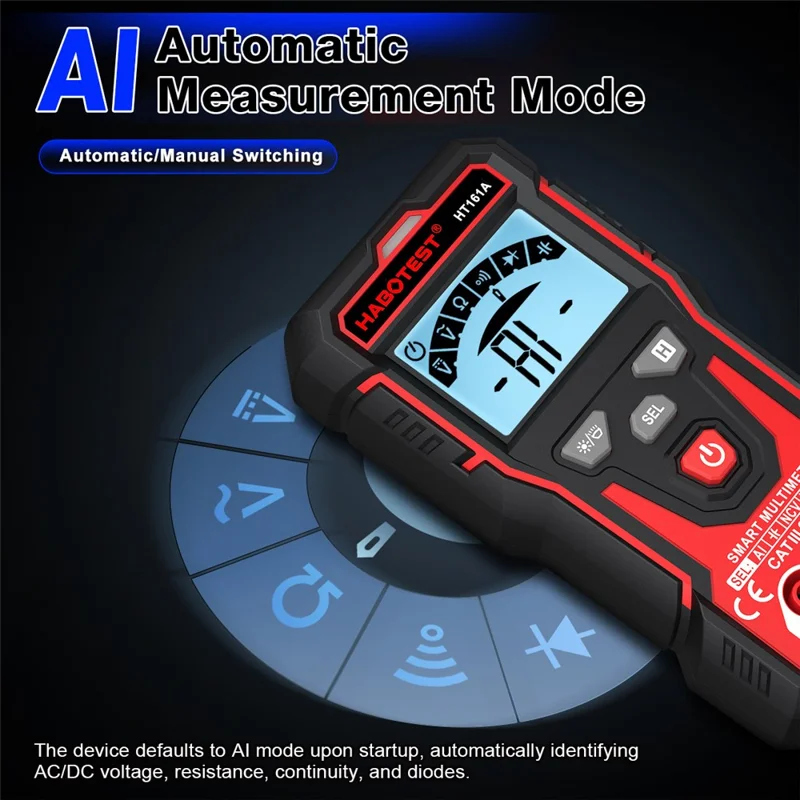 HABOTEST HT161A Multimetro Digitale Intelligente con Rilevazione NCV e di Cavi Attivi