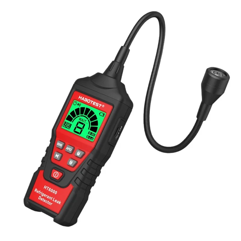 HABOTEST HT6000 Detektor Gazu Halogenowego 16 ppm Tester Wycieków Czynnika Chłodniczego o Wysokiej Czułości - Czarny / Czerwony