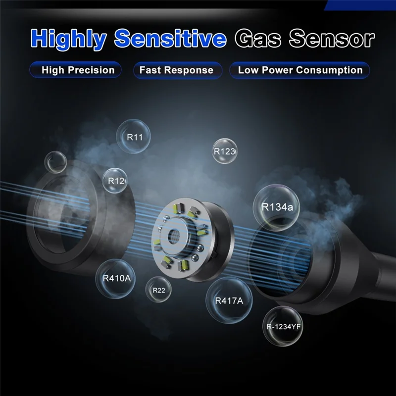 HABOTEST HT6000 Detektor Gazu Halogenowego 16 ppm Tester Wycieków Czynnika Chłodniczego o Wysokiej Czułości - Czarny / Czerwony