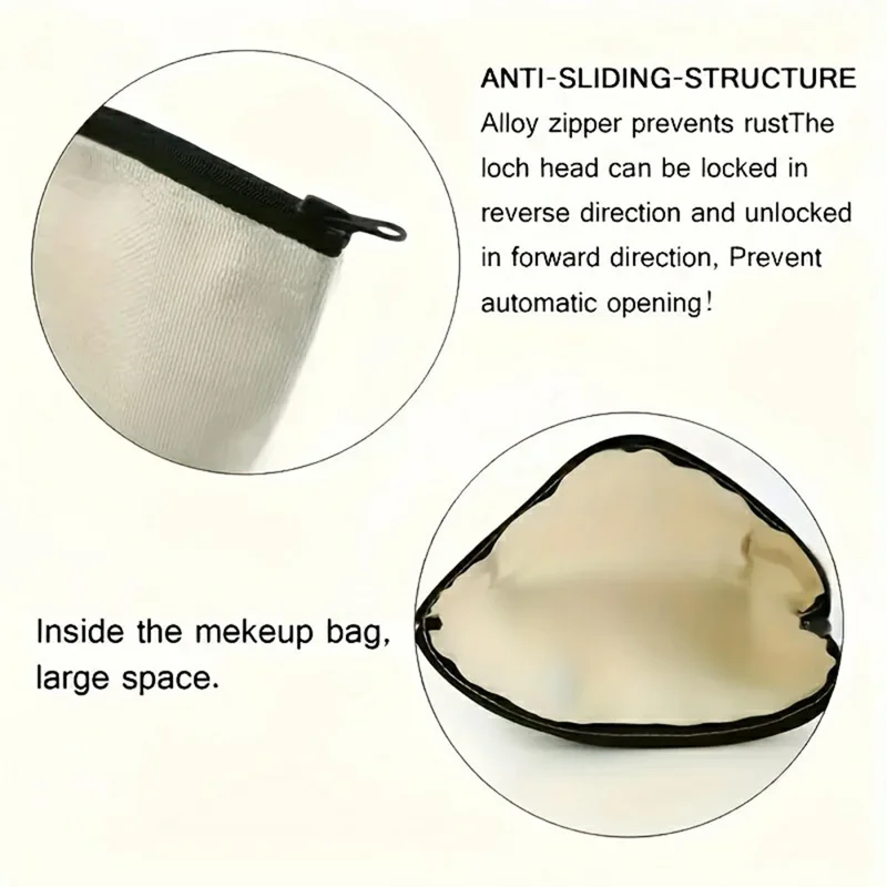 Portable Canvas Makeup Bag Letter MAMA Floral Pattern Cosmetic Pouch Travel Toiletry Organizer