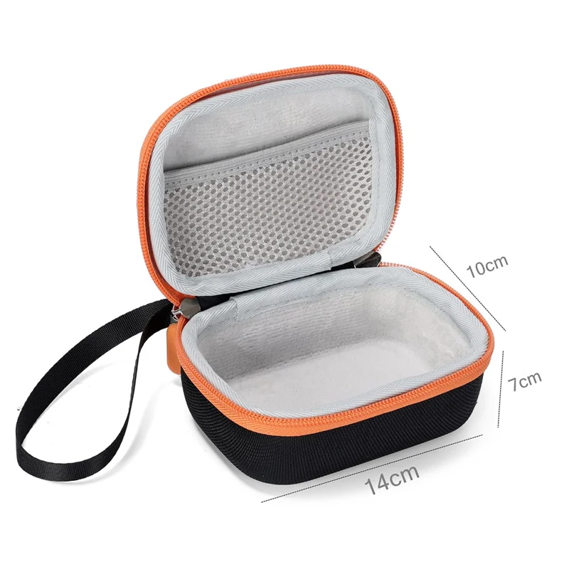 Funda portátil de EVA para JBL Go 5, bolsa de almacenamiento rígida compatible con Bluetooth, estuche de transporte - Negro/Naranja