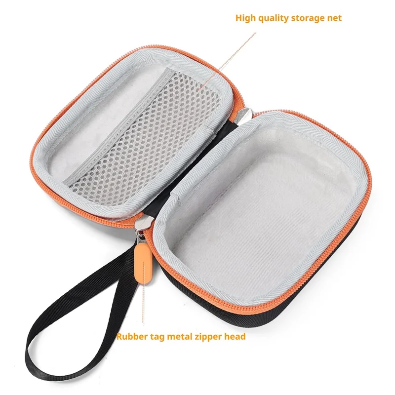 Funda portátil de EVA para JBL Go 5, bolsa de almacenamiento rígida compatible con Bluetooth, estuche de transporte - Negro/Naranja