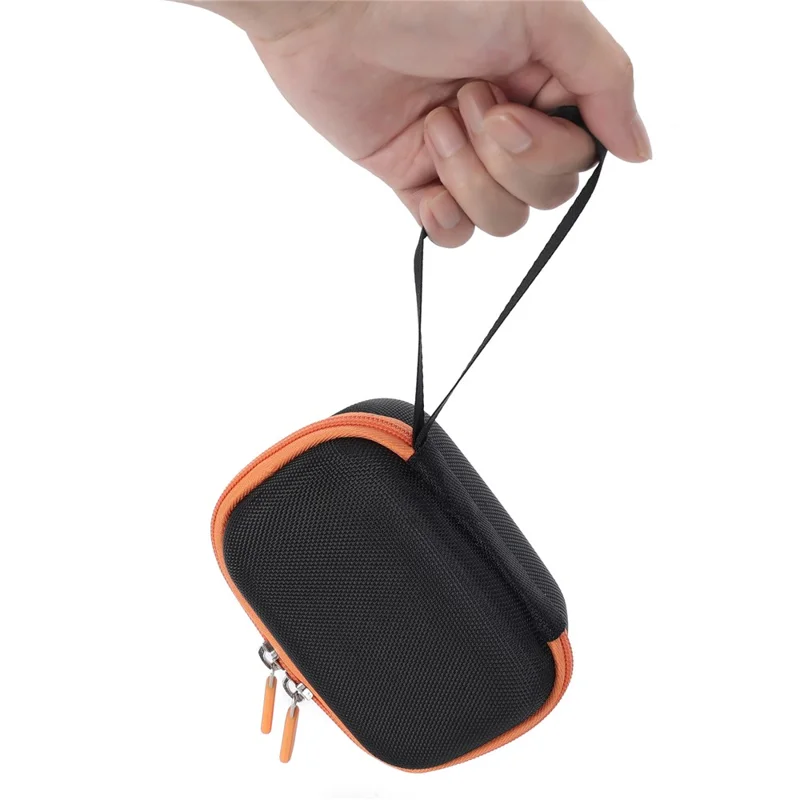 Funda portátil de EVA para JBL Go 5, bolsa de almacenamiento rígida compatible con Bluetooth, estuche de transporte - Negro/Naranja
