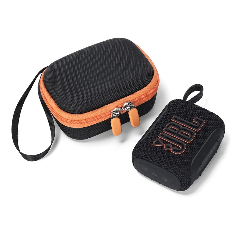 Funda portátil de EVA para JBL Go 5, bolsa de almacenamiento rígida compatible con Bluetooth, estuche de transporte - Negro/Naranja